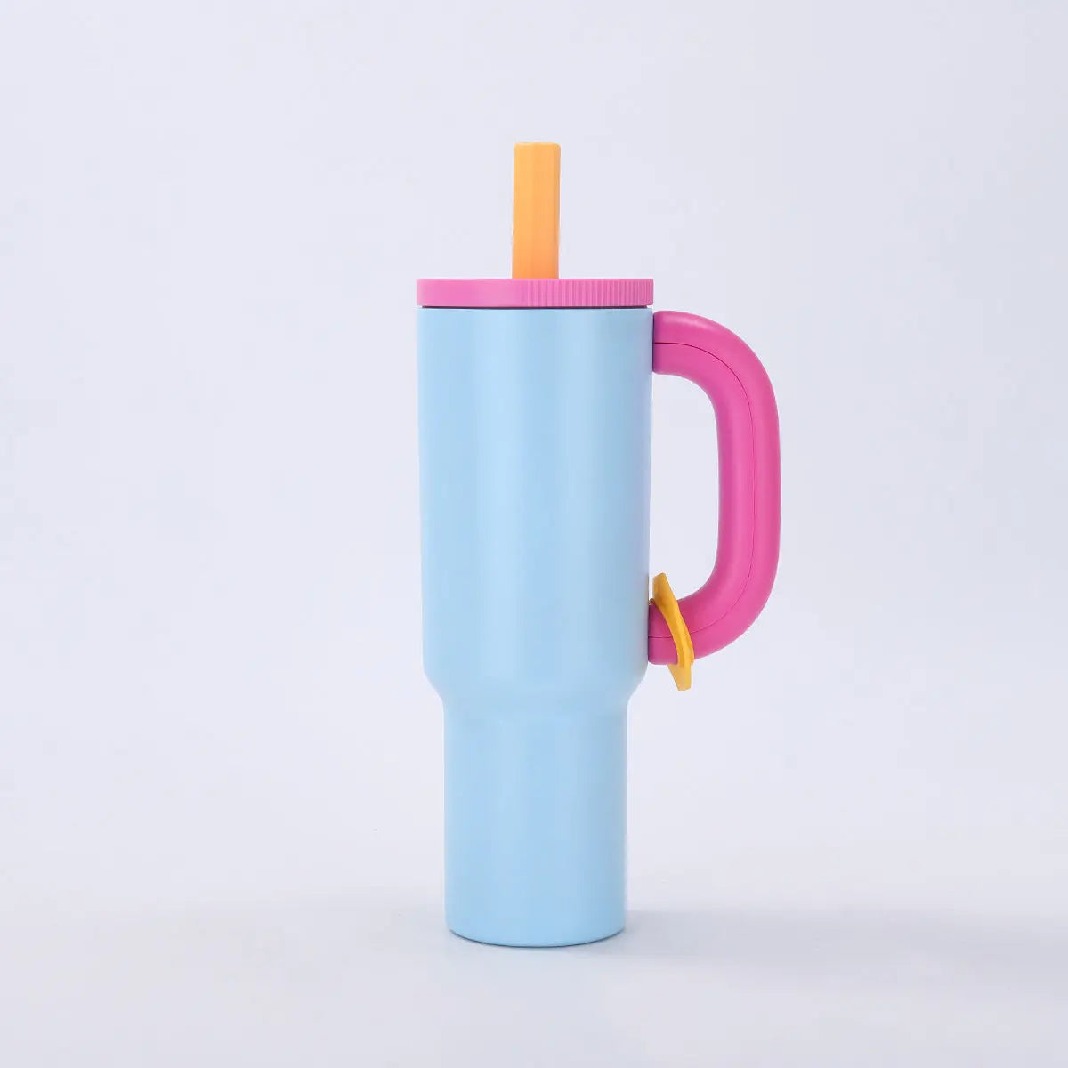 Blue 40oz Macron Stainless Steel Insulated Tumbler with Handle and Straw - 14.8 x 10.5 x 28 cm Large Capacity Car-Friendly Travel Mug Wholesale Hub