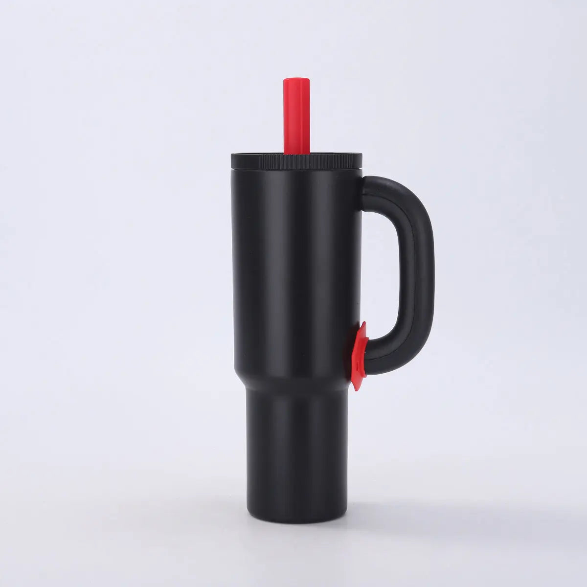 Black 40oz Macron Stainless Steel Insulated Tumbler with Handle and Straw - 14.8 x 10.5 x 28 cm Large Capacity Car-Friendly Travel Mug Wholesale Hub