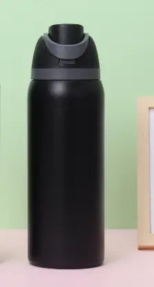Black 32oz 304 Stainless Steel Insulated Water Bottle - Dual-Drink Pop-Up Lid Wholesale Hub