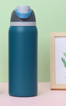 Blue 32oz 304 Stainless Steel Insulated Water Bottle - Dual-Drink Pop-Up Lid Wholesale Hub