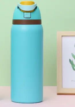 Light Blue 32oz 304 Stainless Steel Insulated Water Bottle - Dual-Drink Pop-Up Lid Wholesale Hub