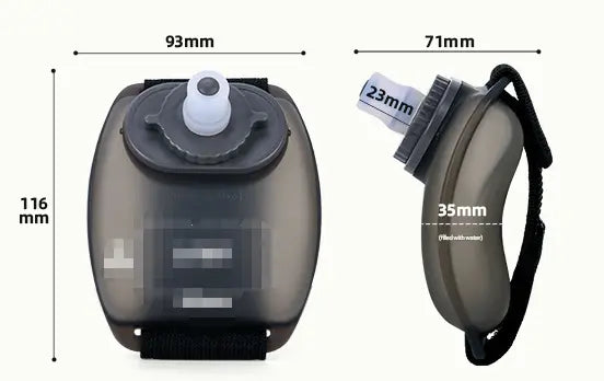 2-Pices Black Ergonomic Wearable Hydration Flask - Hands-Free Wrist Water Bottle for Running & Sports Wholesale Hub