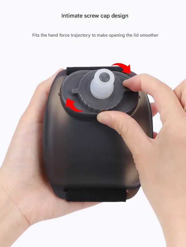 2-Pices Black Ergonomic Wearable Hydration Flask - Hands-Free Wrist Water Bottle for Running & Sports Wholesale Hub