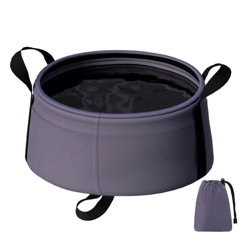 2PCS Purple 8.5L Portable Folding Water Basin - Collapsible Bucket with Carry Bag for Camping & Travel Wholesale Hub