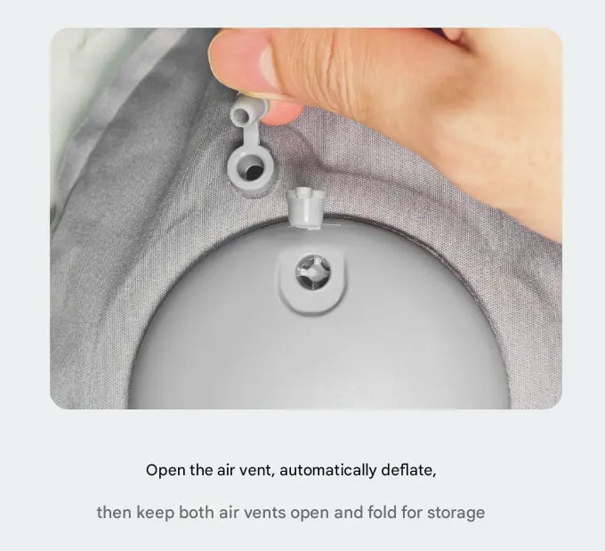 Grey Ultralight Inflatable Lumbar Support Pillow - Portable Ergonomic Back Cushion for Travel, Office & Car Wholesale Hub
