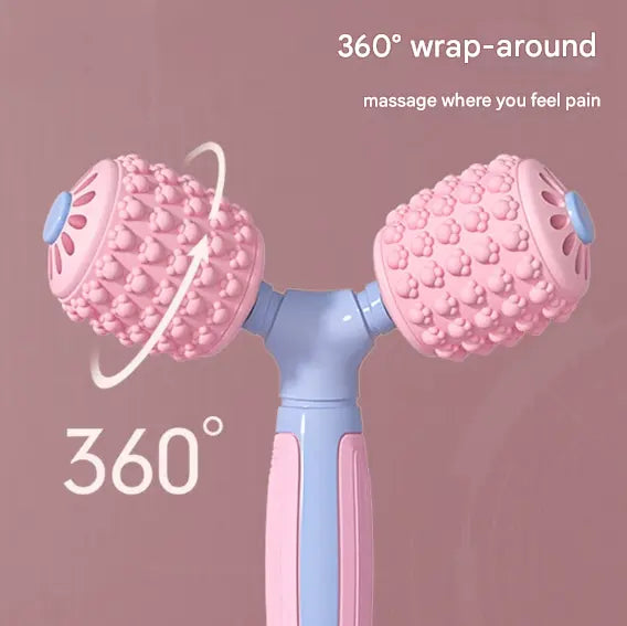 Y-Shaped Dual Roller Massager for Deep Tissue Muscle Relief - Handheld Fascia Tool for Legs & Body Wholesale Hub