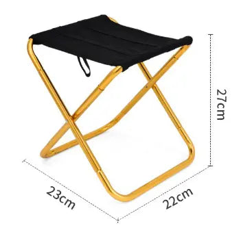 Small Gold Ultralight Portable Folding Camping Stool - Compact Aluminum Chair for Hiking, Fishing & Outdoor Events Wholesale Hub