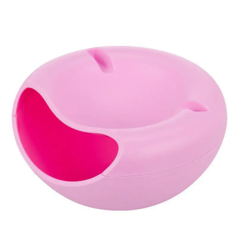Pink Creative Lazy Snack Bowl with Phone Holder - Dual-Layer Dish for Nuts & Seeds Wholesale Hub