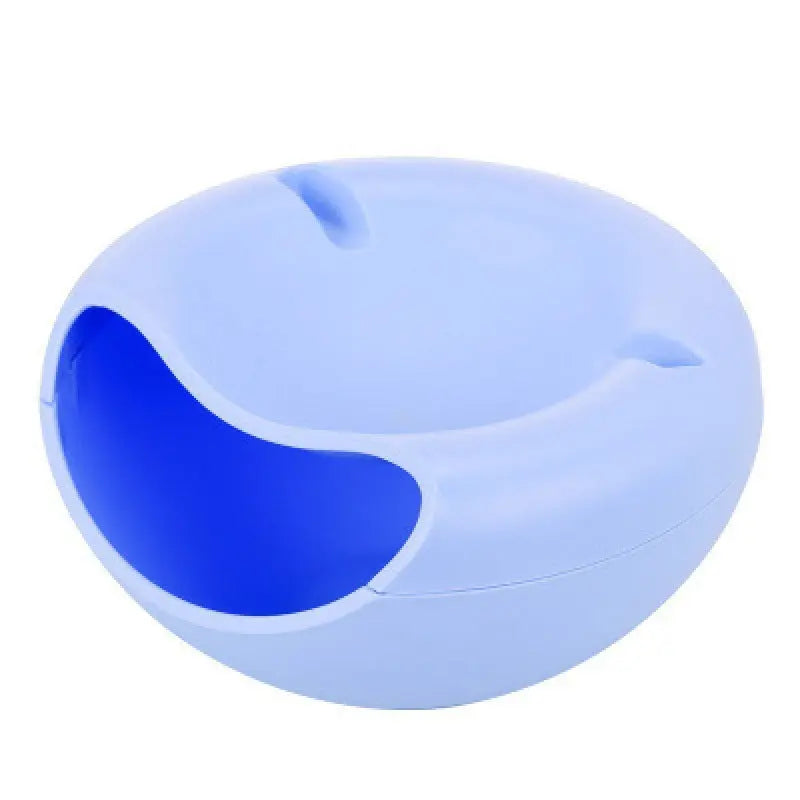 Blue Creative Lazy Snack Bowl with Phone Holder - Dual-Layer Dish for Nuts & Seeds Wholesale Hub
