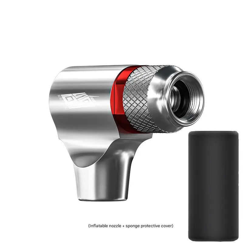 Silver Portable CO2 Bike Tire Inflator with Nozzle - Quick Inflation for Road and Mountain Bikes Wholesale Hub