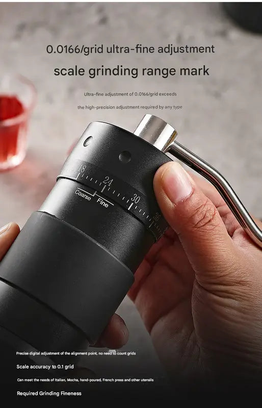 Grey Premium 7-Star Manual Coffee Grinder - Portable Bean Mil(R60pro) Wholesale Hub
