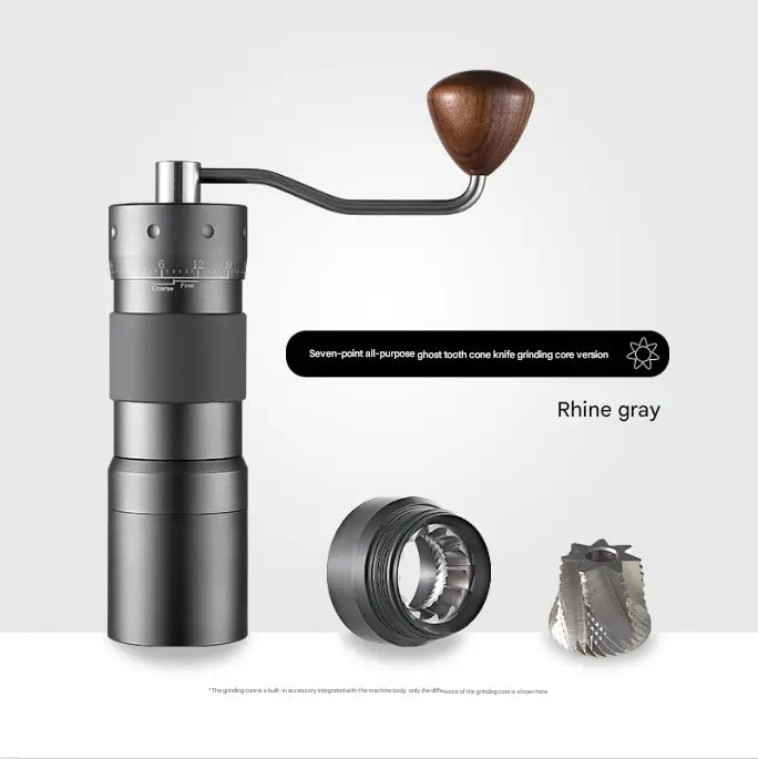 Grey Premium 7-Star Manual Coffee Grinder - Portable Bean Mil(R50pro) Wholesale Hub
