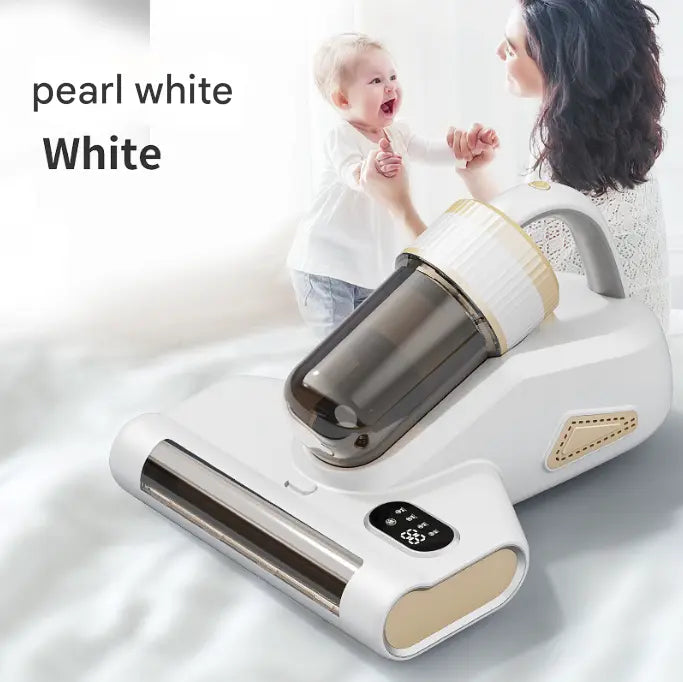White Advanced Cordless UV-C Dust Mite Vacuum - Handheld Cleaner with Hot Air, Pulsating Pads & LED Display Wholesale Hub