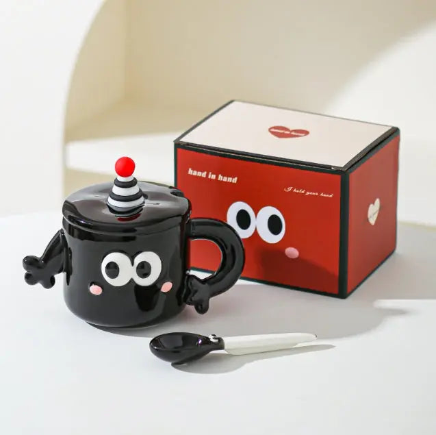 Black Quirky Ceramic Couples Mug Set - Fun and Unique Gift for Weddings and Special Occasions Wholesale Hub