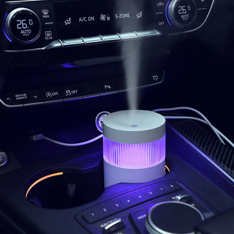 2-Piece Pink Mini Desktop Humidifier - Portable Mist Maker for Home and Car Use Wholesale Hub