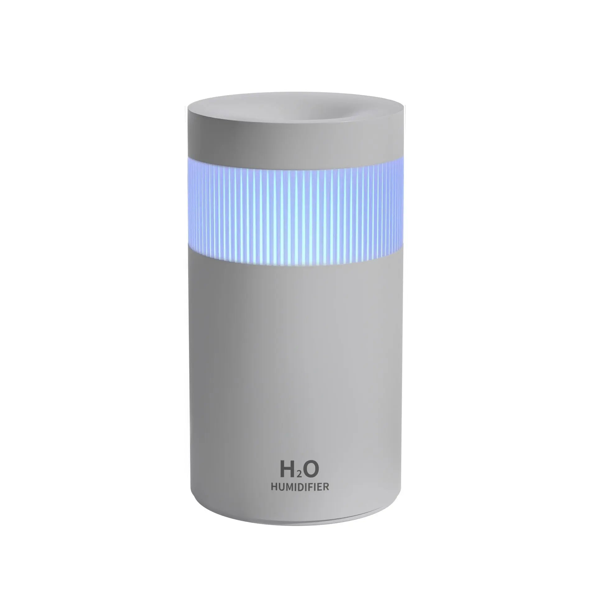 2-Piece Grey Mini Desktop Humidifier - Portable Mist Maker for Home and Car Use Wholesale Hub