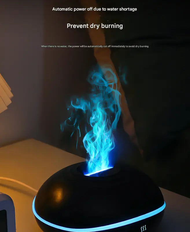 White Mini USB Aromatherapy Diffuser with Flame Projection - Portable Humidifier for Home and Car Use Wholesale Hub
