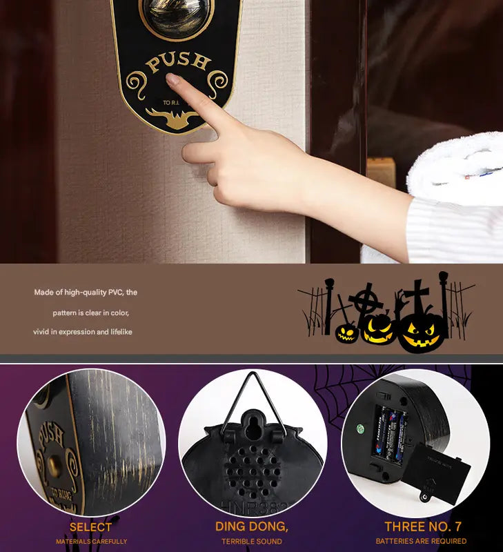 2-Piece White Halloween Animated Eyeball Doorbell - Spooky Light-Up Prop with Scary Sounds for Party & Door Decoration Wholesale Hub