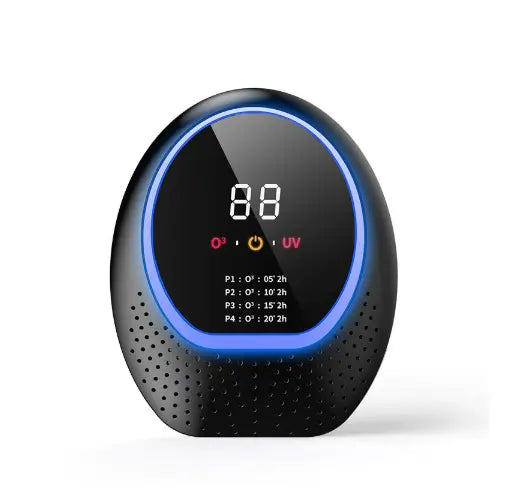 Black Rechargeable Ozone & UV-C Air Purifier with Remote - Portable Odor Eliminator for Home, Pets & Closets Wholesale Hub