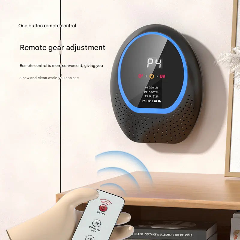 Black Rechargeable Ozone & UV-C Air Purifier with Remote - Portable Odor Eliminator for Home, Pets & Closets Wholesale Hub