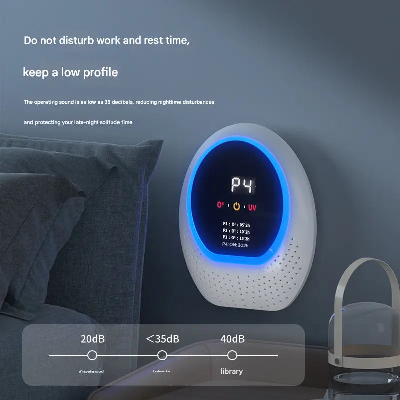 Black Rechargeable Ozone & UV-C Air Purifier with Remote - Portable Odor Eliminator for Home, Pets & Closets Wholesale Hub