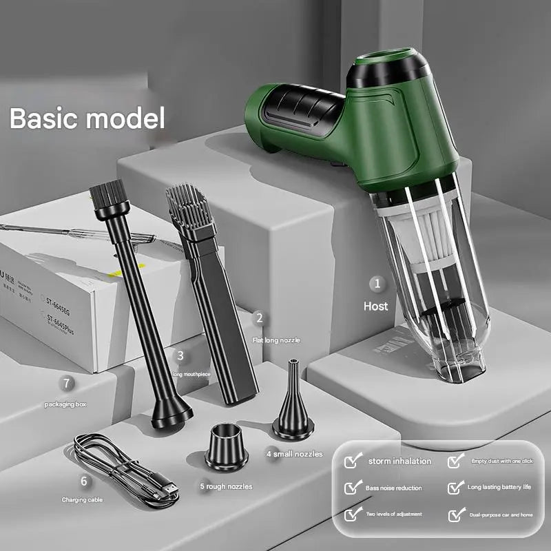 Grass green Multi-Functional Cordless Handheld Vacuum Cleaner - Powerful Blower & Inflator for Car and Home Wholesale Hub