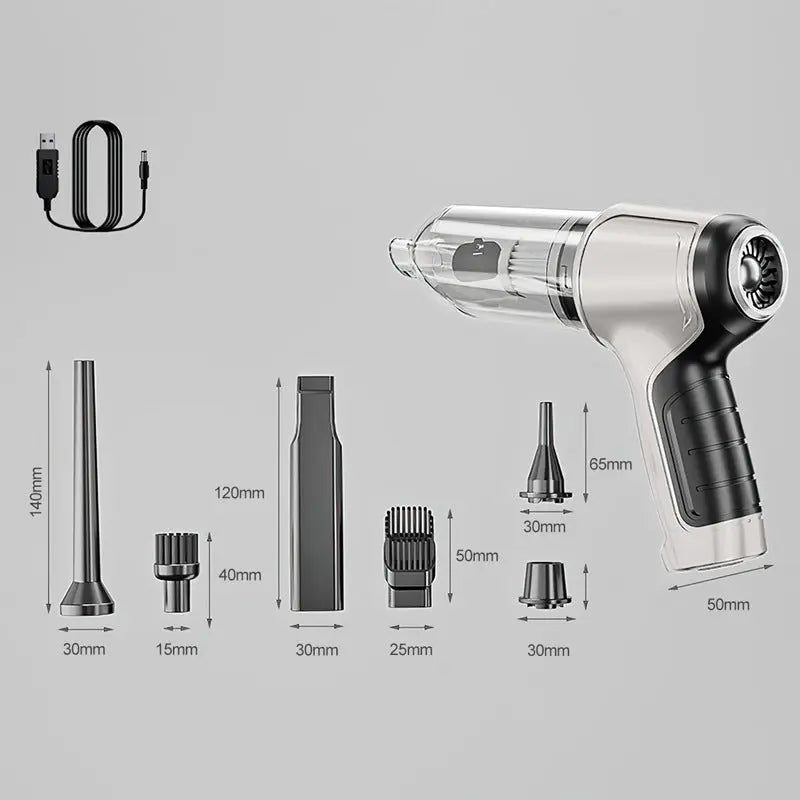 Silver-gray Multi-Functional Cordless Handheld Vacuum Cleaner - Powerful Blower & Inflator for Car and Home Wholesale Hub