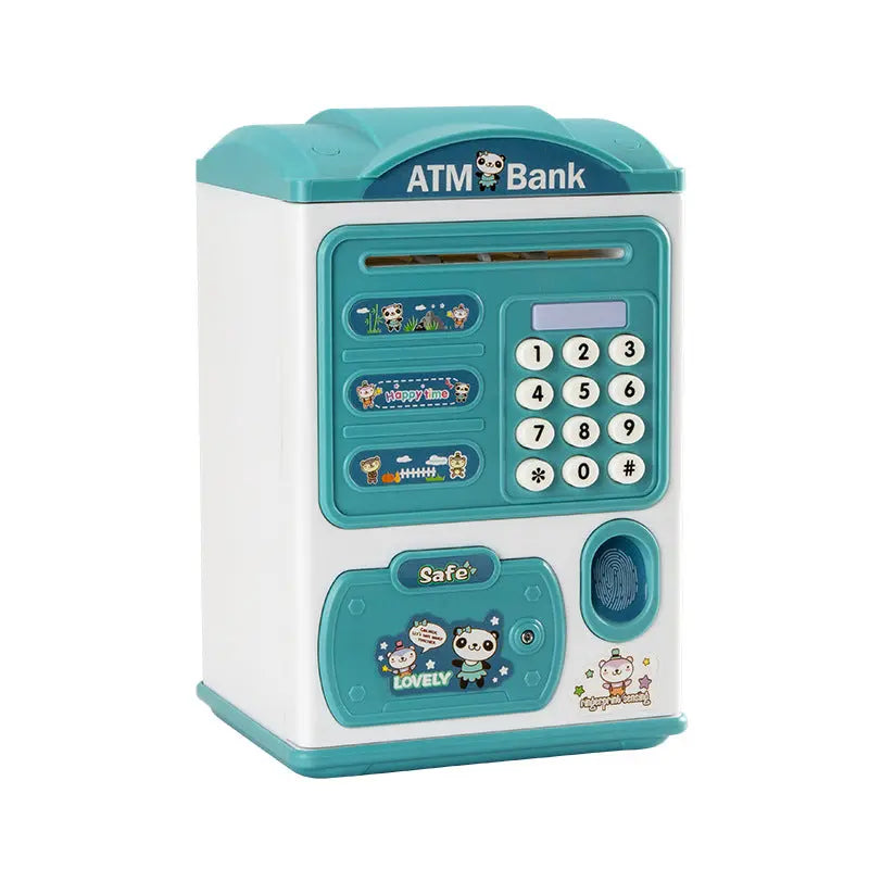 Blue panda Kids Smart ATM Piggy Bank - Automatic Bill Scroll, Password & Fingerprint Unlock with Fun Features Wholesale Hub