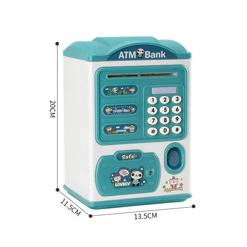 Blue Mouse Treasure Kids Smart ATM Piggy Bank - Automatic Bill Scroll, Password & Fingerprint Unlock with Fun Features Wholesale Hub