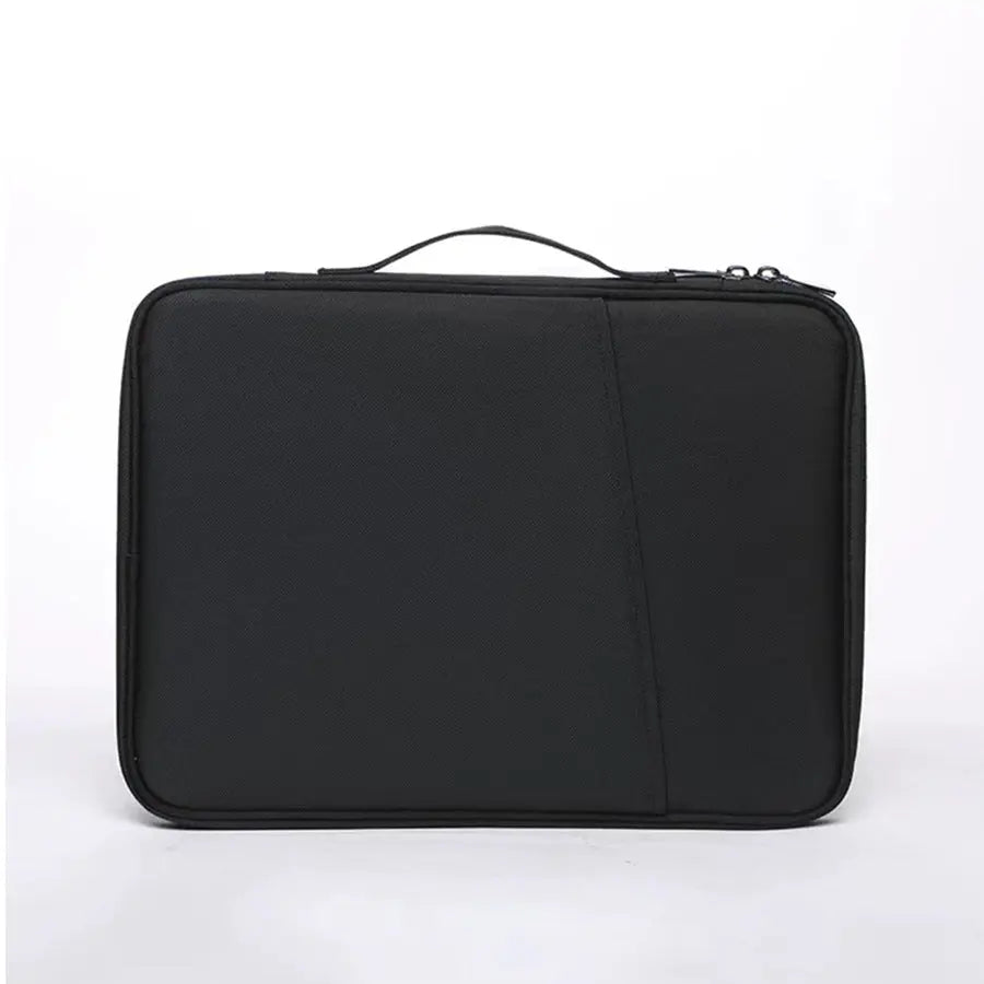 Black 360° Protective Laptop & Tablet Sleeve with Accessory Organizer - Water-Repellent Carrying Case Wholesale Hub