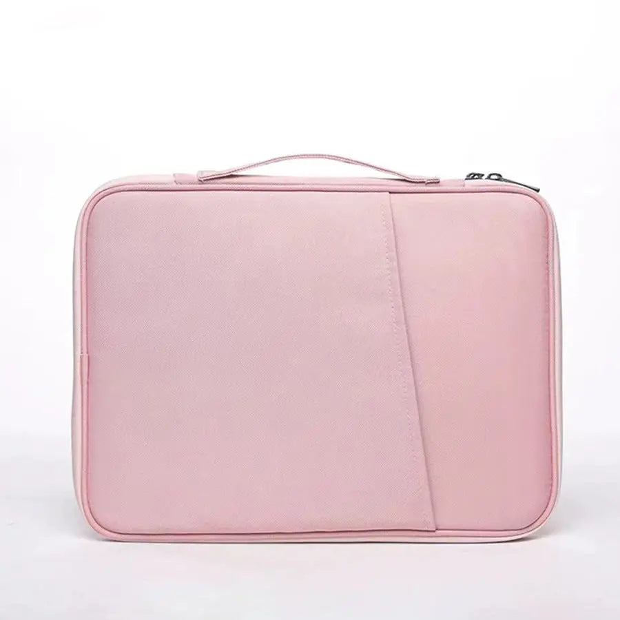 Pink 360° Protective Laptop & Tablet Sleeve with Accessory Organizer - Water-Repellent Carrying Case Wholesale Hub