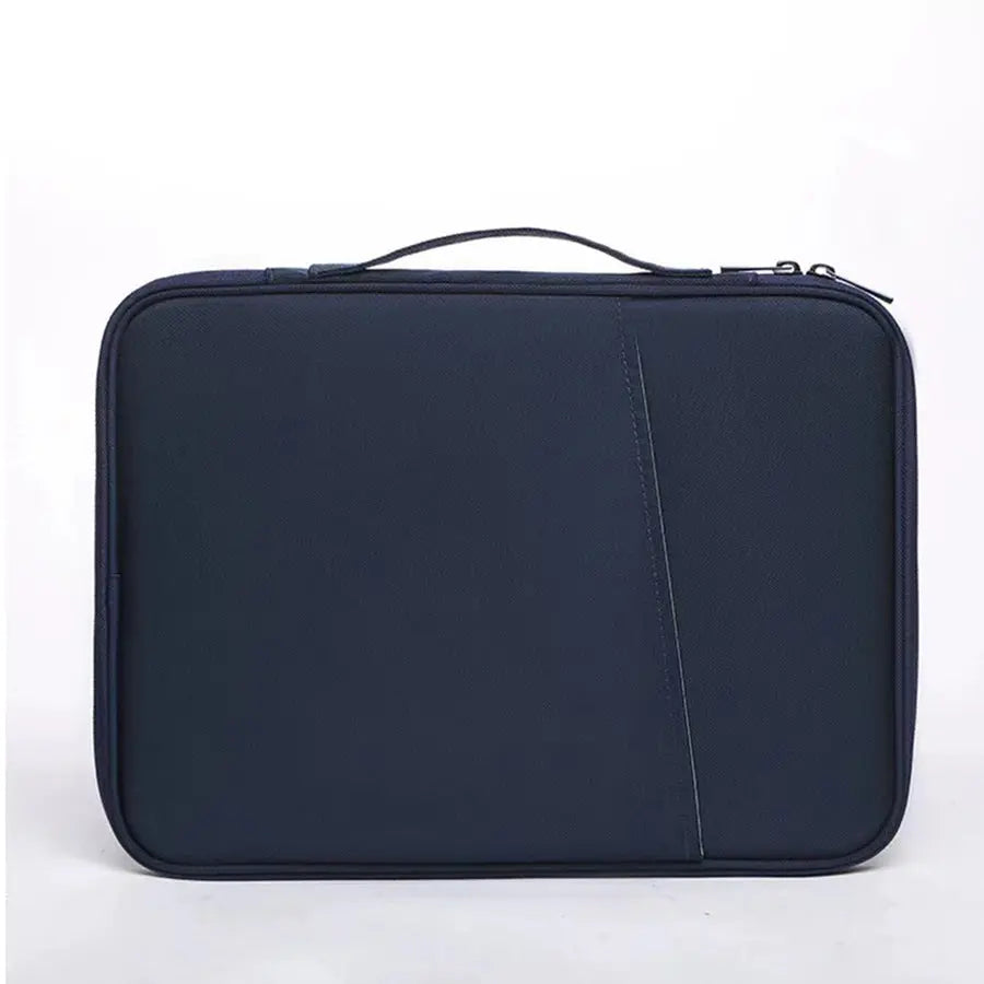 Navy blue 360° Protective Laptop & Tablet Sleeve with Accessory Organizer - Water-Repellent Carrying Case Wholesale Hub