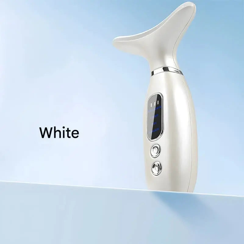 Multi-Functional Neck & Face Beauty Massager - Constant Heat, Ion Infusion & Sonic Vibration(white) Wholesale Hub