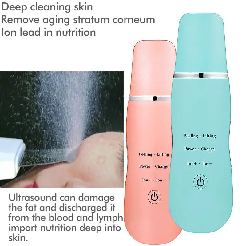 Ultrasonic Skin Scrubber - Deep Cleansing, Peeling, Lifting & Ion Infusion Facial Spatula(purple) Wholesale Hub