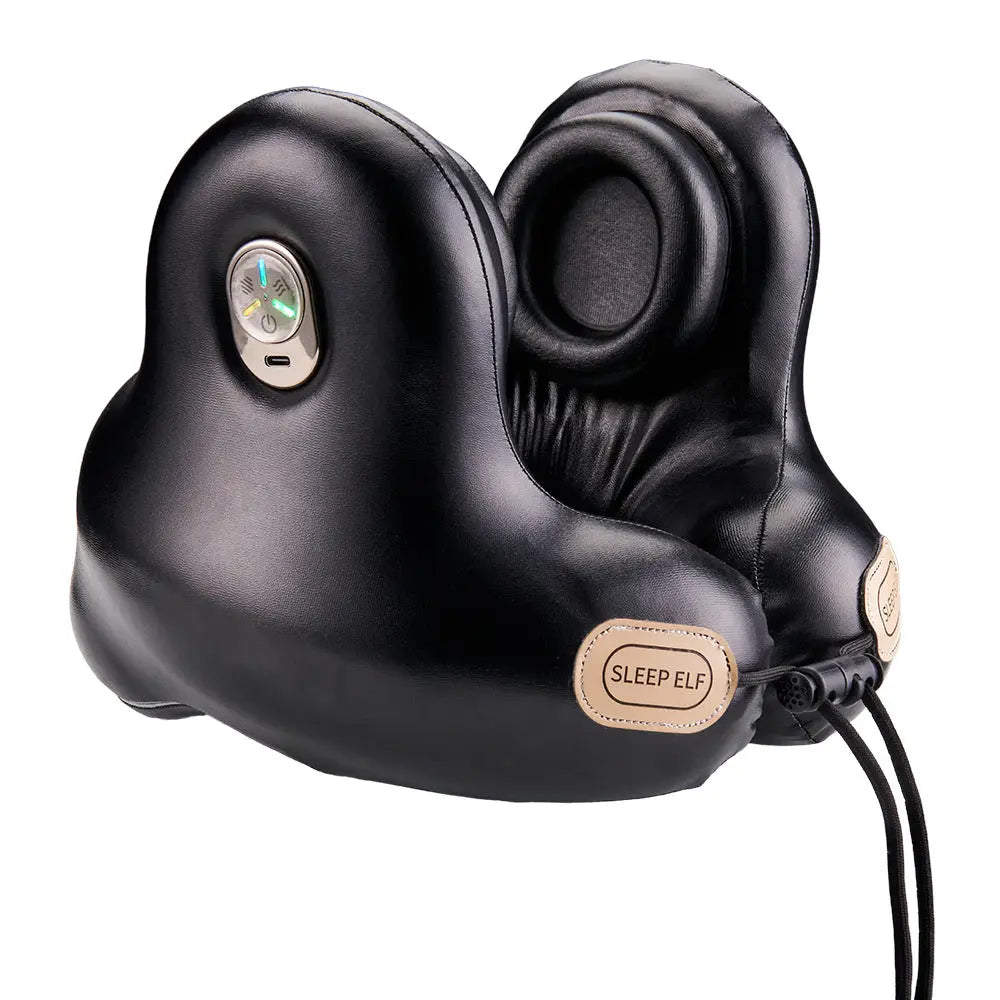 Smart Neck Pillow with Dual Noise Reduction, HIFI Bluetooth Music & Graphene Heating - Sleep Elf" Travel Pillow(black)" Wholesale Hub