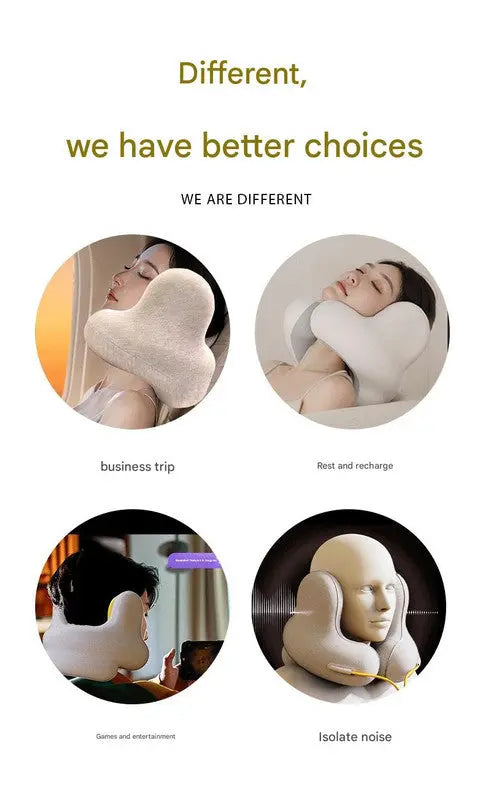 Smart Neck Pillow with Dual Noise Reduction, HIFI Bluetooth Music & Graphene Heating - Sleep Elf" Travel Pillow(Lake blue)" Wholesale Hub
