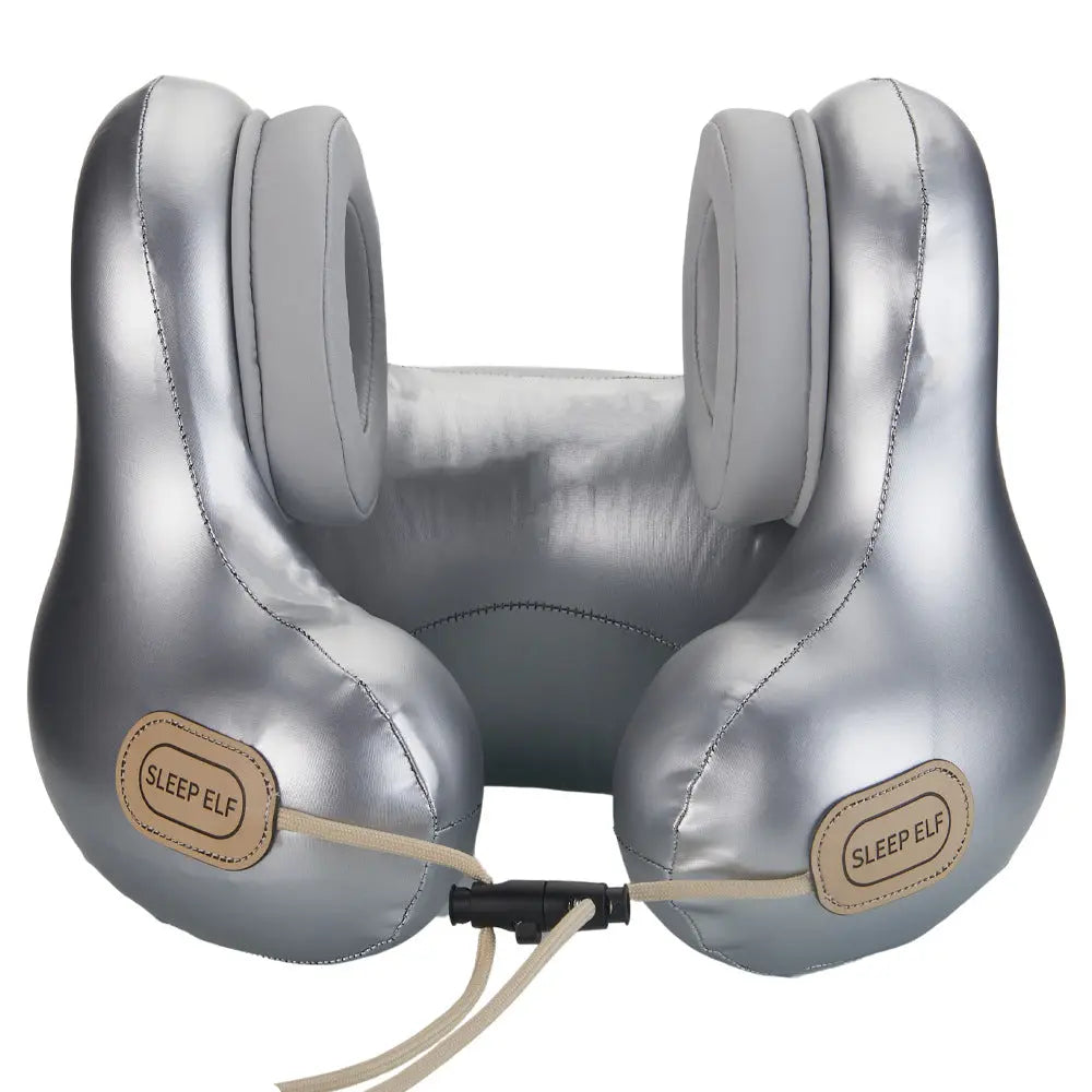 Smart Neck Pillow with Dual Noise Reduction, HIFI Bluetooth Music & Graphene Heating - Sleep Elf" Travel Pillow(Silver)" Wholesale Hub