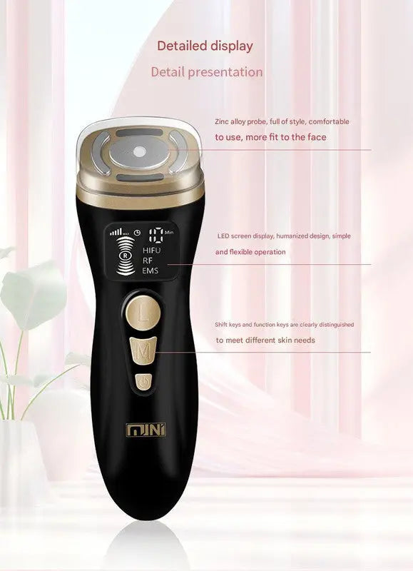 3-in-1 Facial Firming & Anti-Wrinkle Device with HIFU, RF & EMS Technology(black) Wholesale Hub