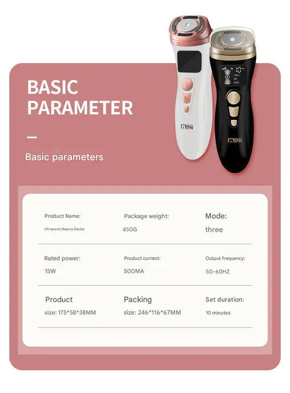 3-in-1 Facial Firming & Anti-Wrinkle Device with HIFU, RF & EMS Technology(black) Wholesale Hub