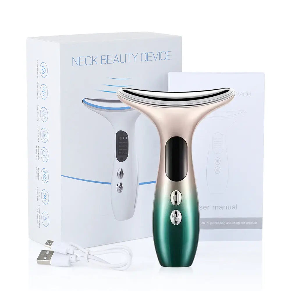 Multi-Function Neck & Face Beauty Device - 4-in-1 LED Light Therapy, EMS Lifting & Anti-Wrinkle Massager(Gradient) Wholesale Hub