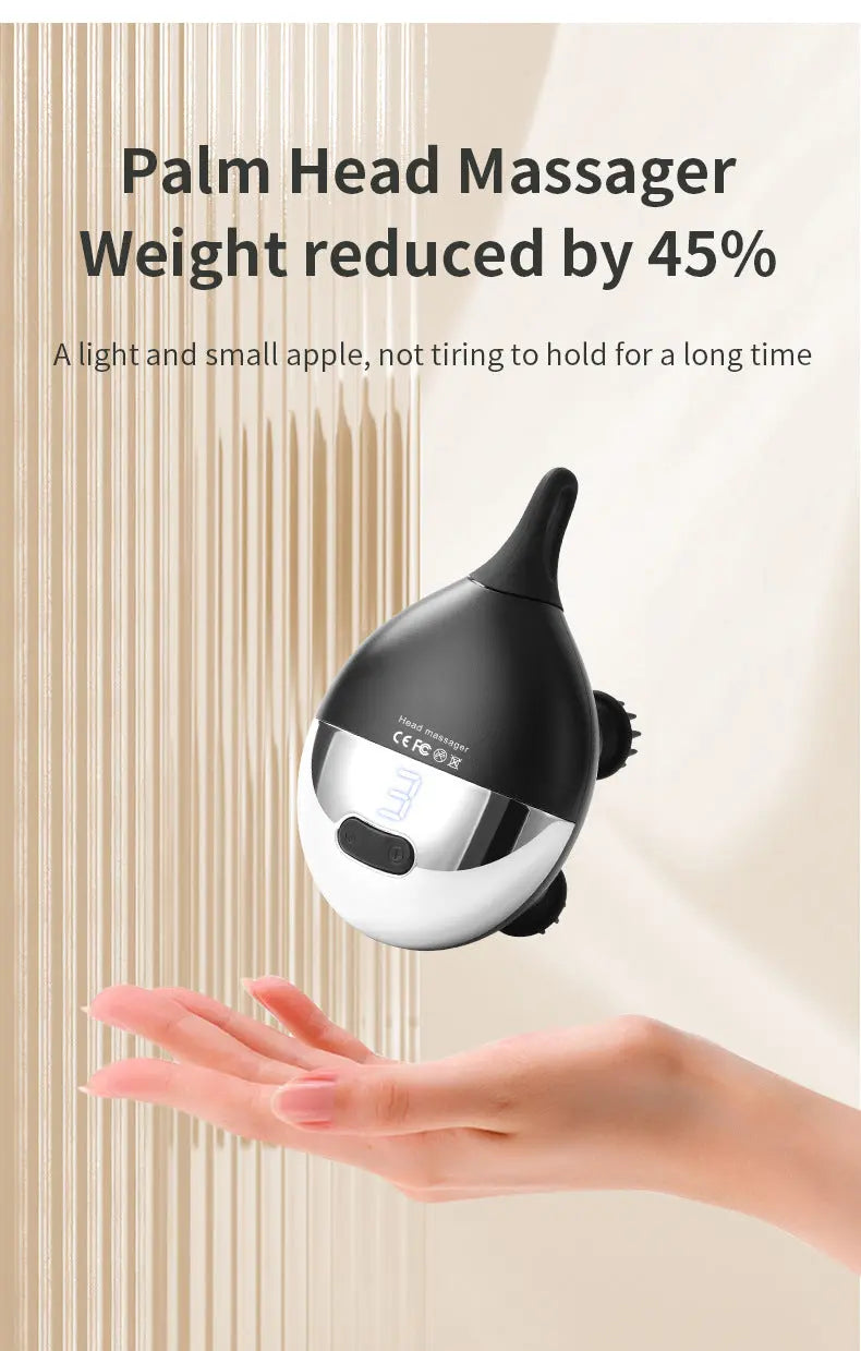 Intelligent 3D Electric Head & Scalp Massager - 7 Massage Techniques, IPX7 Waterproof, Rechargeable(black) Wholesale Hub
