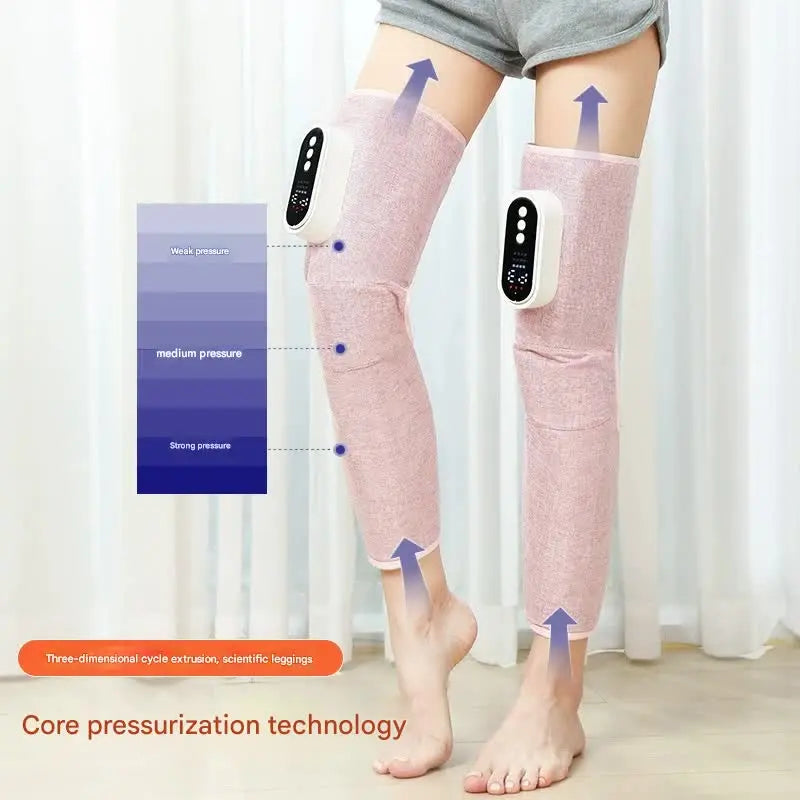 Rechargeable Air Compression Leg Massager with Heat Therapy for Knee & Calf Relief(pink-Double) Wholesale Hub