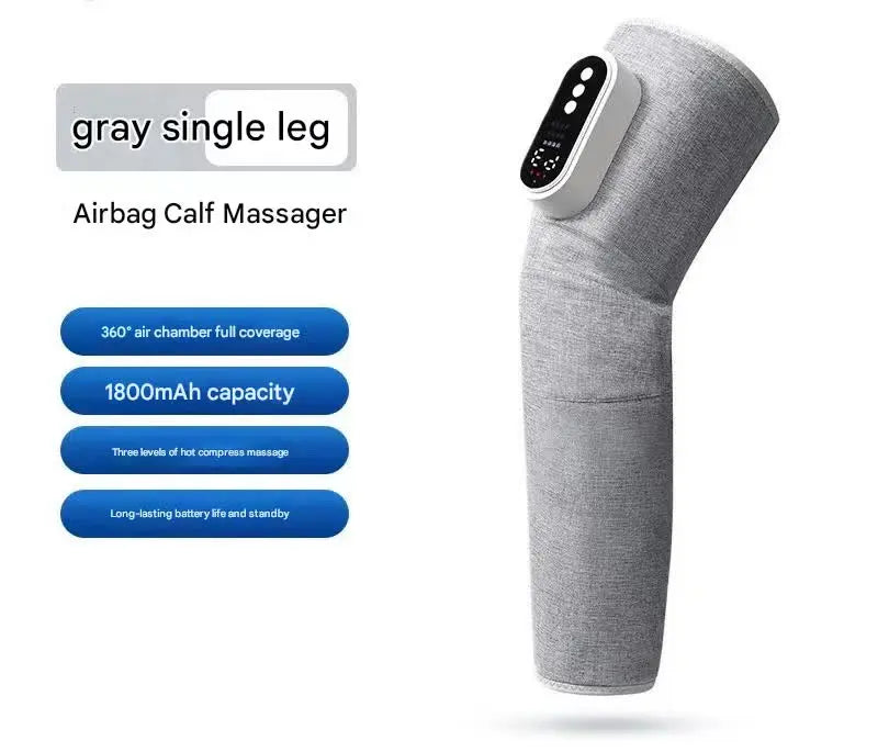 Rechargeable Air Compression Leg Massager with Heat Therapy for Knee & Calf Relief(grey-Single) Wholesale Hub