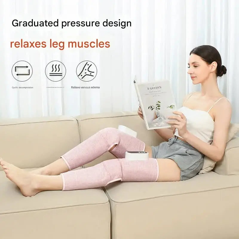 Rechargeable Air Compression Leg Massager with Heat Therapy for Knee & Calf Relief(grey-Single) Wholesale Hub