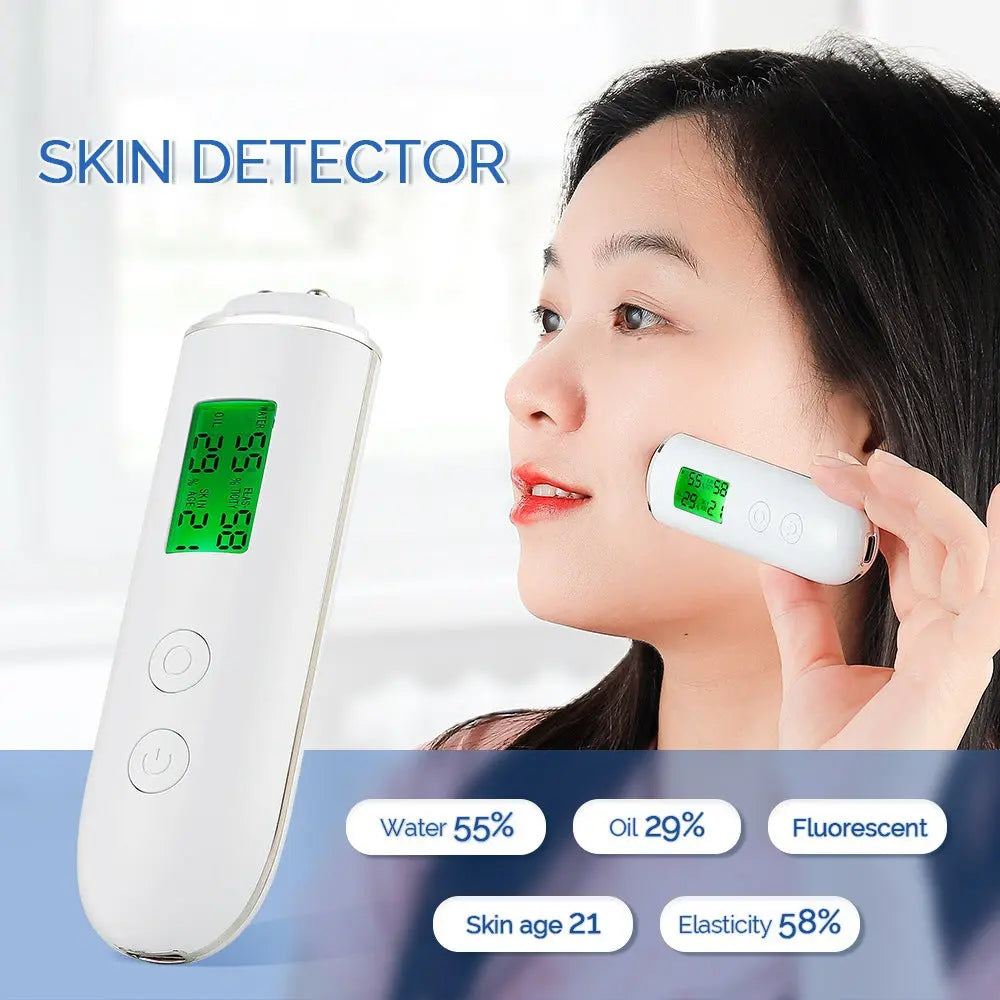 Smart Skin Analyzer with Multi-Function Detection - Measures Hydration, Oil, Elasticity, Skin Age & Fluorescent Agent Test(White) Wholesale Hub