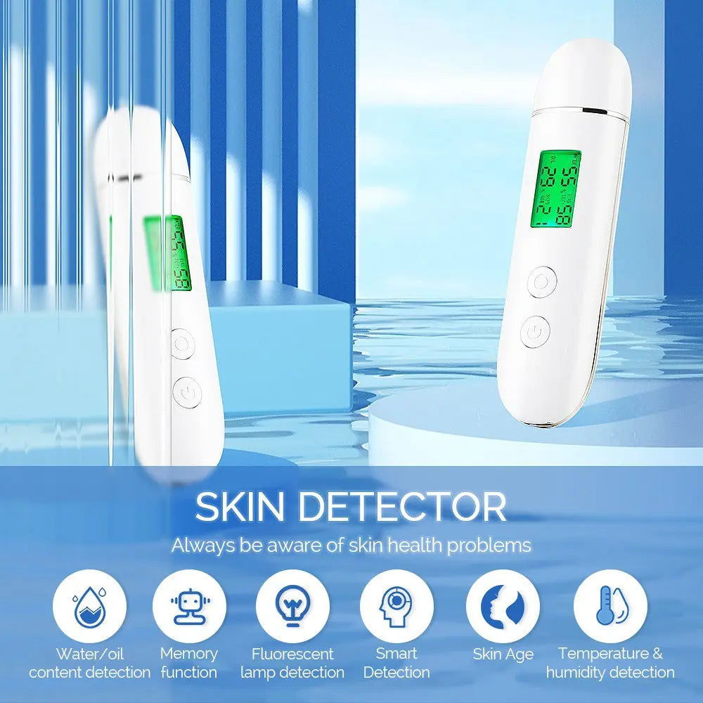 Smart Skin Analyzer with Multi-Function Detection - Measures Hydration, Oil, Elasticity, Skin Age & Fluorescent Agent Test(White) Wholesale Hub