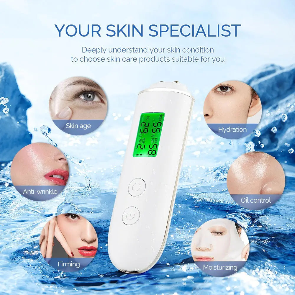 Smart Skin Analyzer with Multi-Function Detection - Measures Hydration, Oil, Elasticity, Skin Age & Fluorescent Agent Test(White) Wholesale Hub