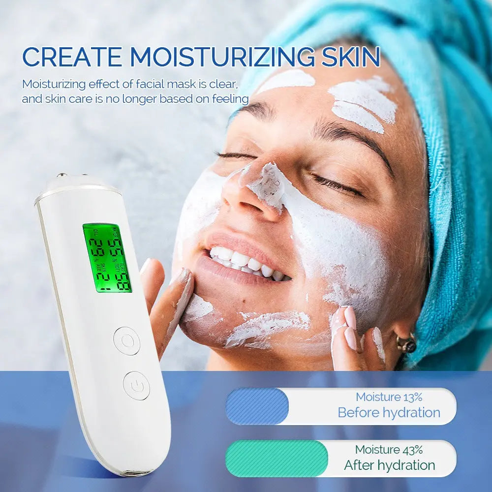 Smart Skin Analyzer with Multi-Function Detection - Measures Hydration, Oil, Elasticity, Skin Age & Fluorescent Agent Test(White) Wholesale Hub