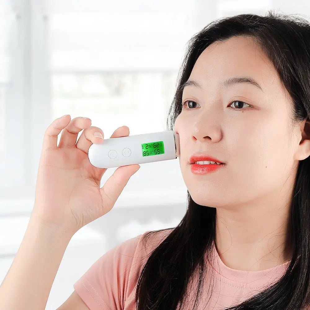 Smart Skin Analyzer with Multi-Function Detection - Measures Hydration, Oil, Elasticity, Skin Age & Fluorescent Agent Test(White) Wholesale Hub