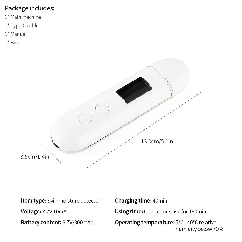 Smart Skin Analyzer with Multi-Function Detection - Measures Hydration, Oil, Elasticity, Skin Age & Fluorescent Agent Test(White) Wholesale Hub